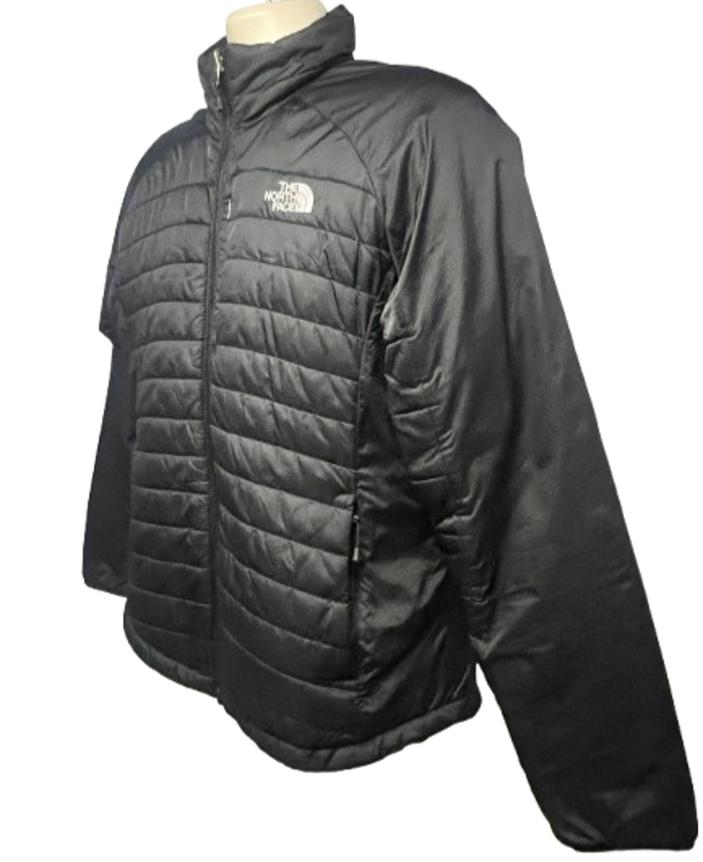 North Face Womens Black ThermoBall Zip Up Puffer Jacket Large Soft Shell Pockets